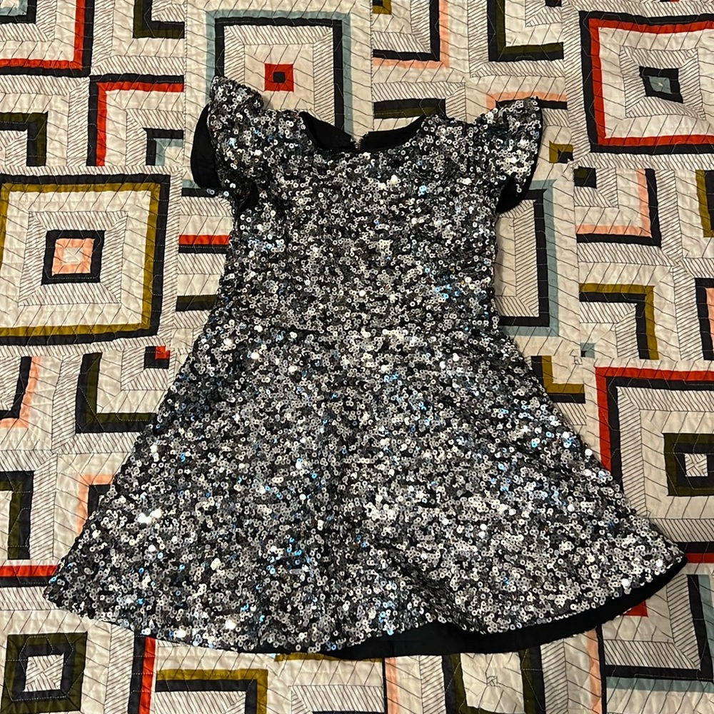 Crew Cuts Silver Sparkly Dress Size 4